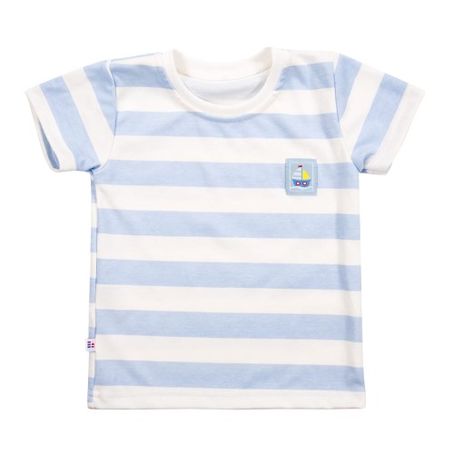 Kinder-T-Shirt mit blauen Streifen