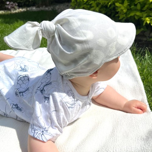 Kinder-Halstuch mit Gummiband aus grauem Bambus