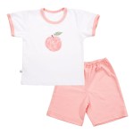 Kinderpyjama mit Pfirsichmuster in Lachsrosa