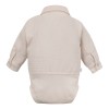Beigefarbenes Body-Shirt mit Kragen und Knöpfen