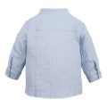 Blue muslin shirt with mandarin collar