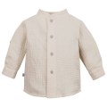 Beige muslin shirt with mandarin collar