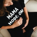 Oversize-T-Shirt für Mütter mit Aufdruck, schwarz