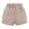 Beigefarbene Musselin-Shorts mit Knöpfen