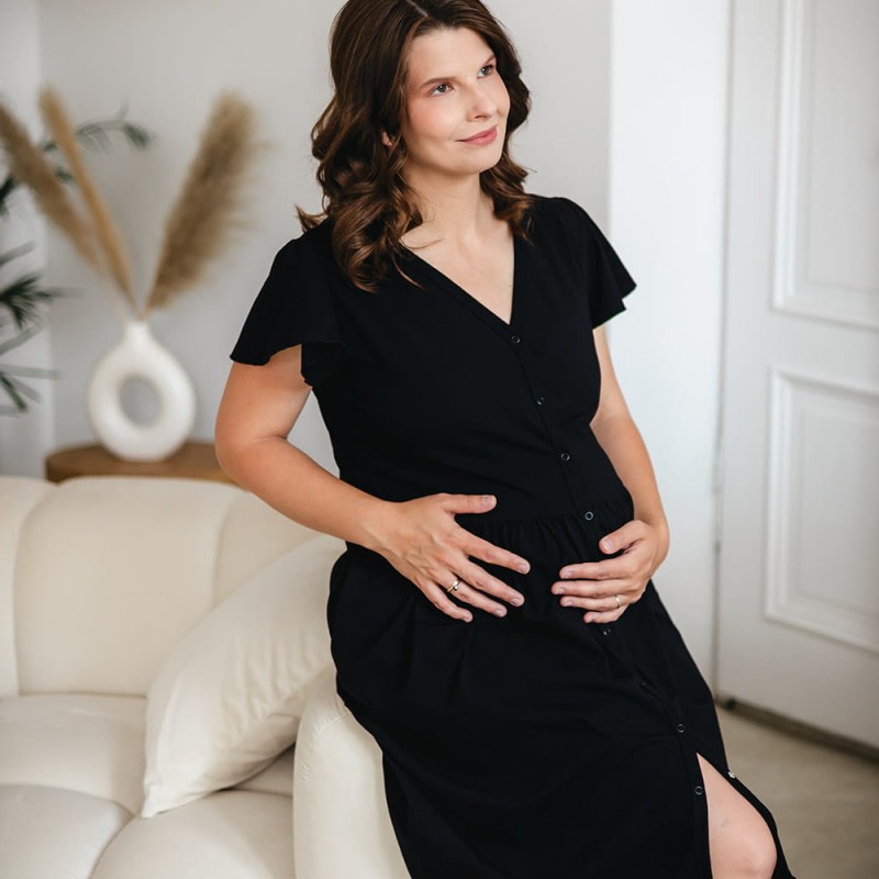 Koszula do karmienia czarna rozpinana