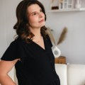 Schwarze Umstandsnachthemd LINDA