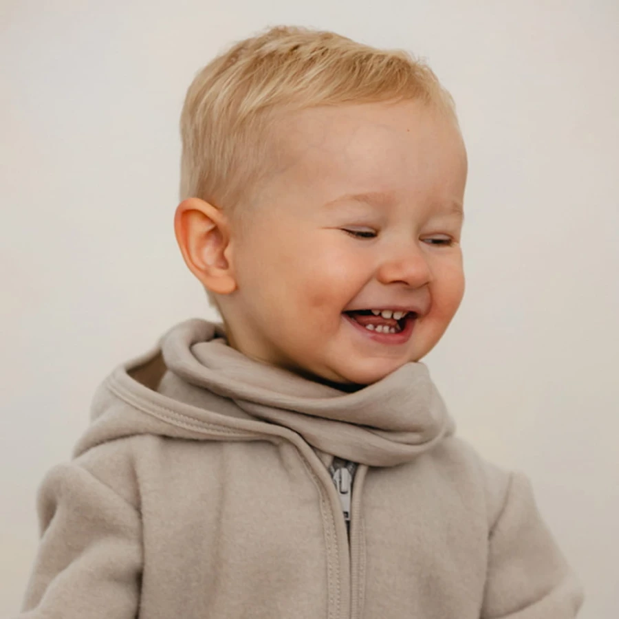 Kinder-Schal aus Merinowolle, beige