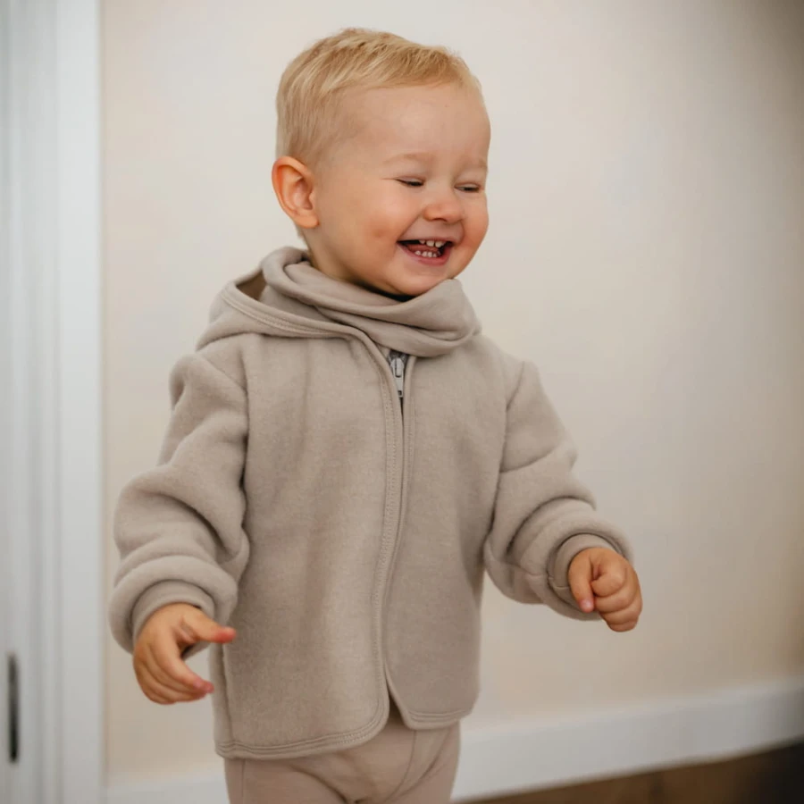 Beige Jacke aus Merinowolle