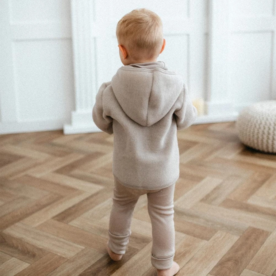 Beige Jacke aus Merinowolle