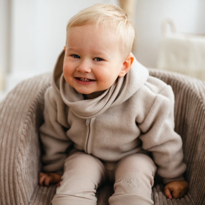 Beige Jacke aus Merinowolle