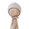 Beigefarbene Merino-Mütze zum Binden