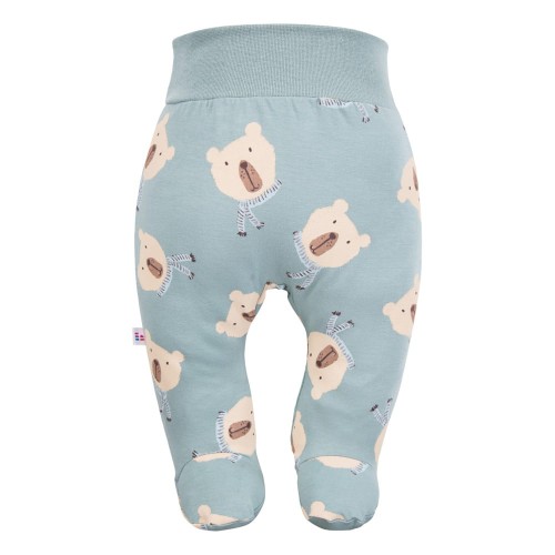 Baby-Halbstrampler mit Bärenmotiv in Salbeifarbe