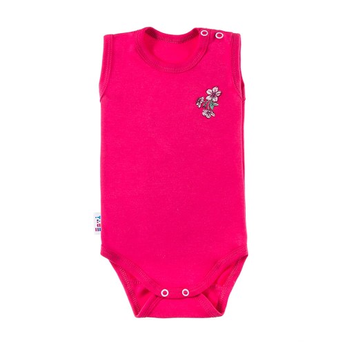 Body mit Trägern FLOWER dunkelrosa