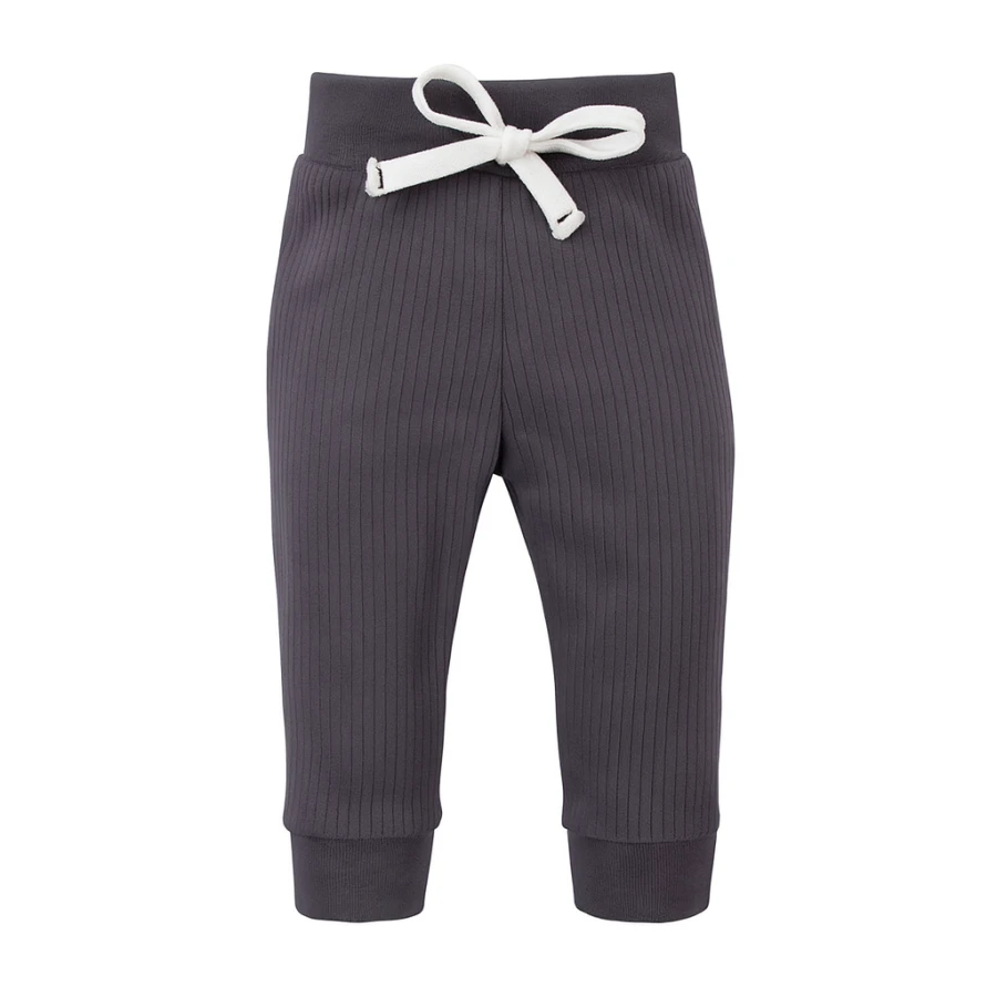 legginsy niemowlęce w prążek grafitowe