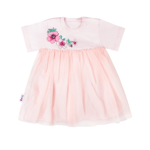 Kleid mit Tüllüberzug FLOWER rosa