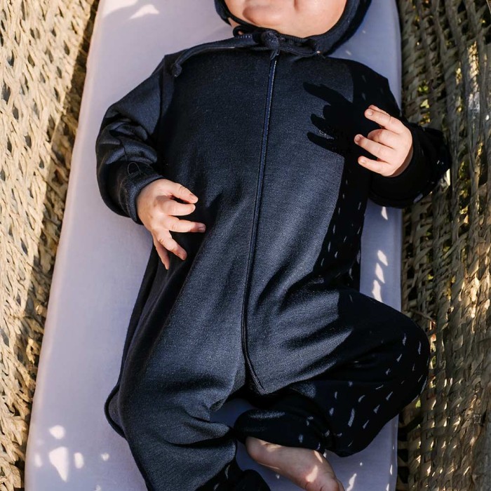 Marineblauer Baby-Overall aus Merinowolle