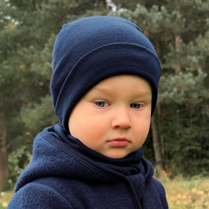 Merino-Kinder-Schal in Marineblau