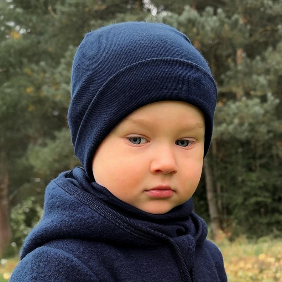 Merino-Kinder-Schal in Marineblau