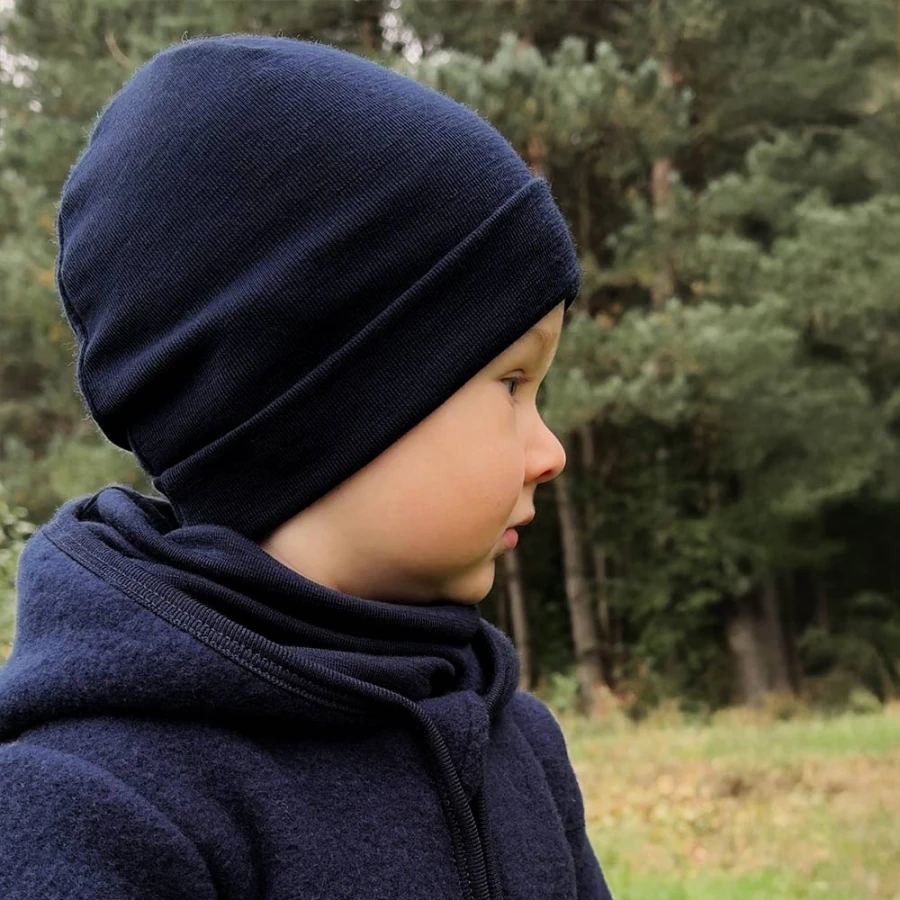 Merino-Kinder-Schal in Marineblau