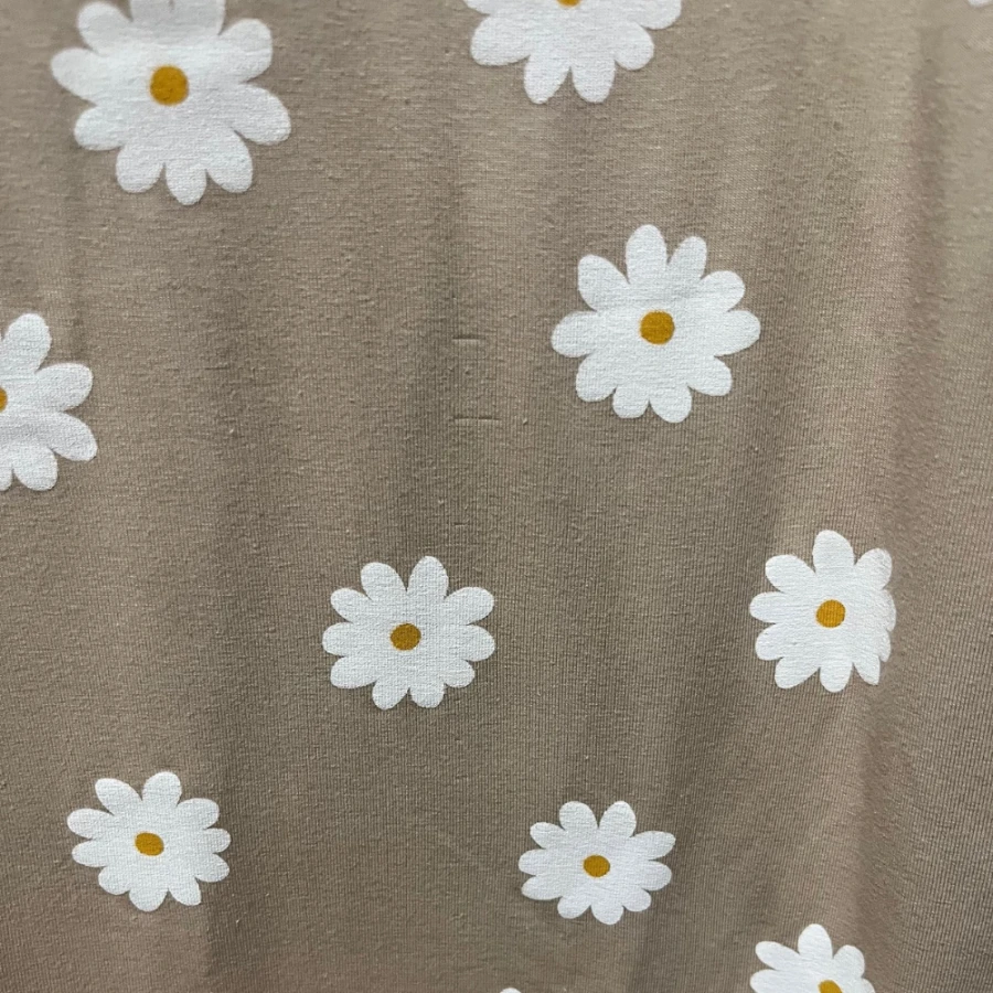 Linda Umstands- und Stillnachthemd beige mit Gänseblümchen