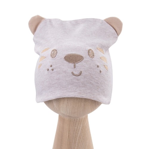 Baby-Mütze beige mit Tiger