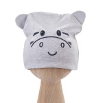 Graue Mütze für Babys mit Zebra