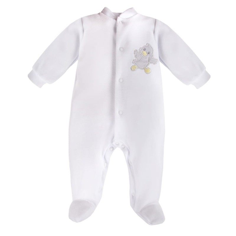 Velvet playsuit NEWBORN white