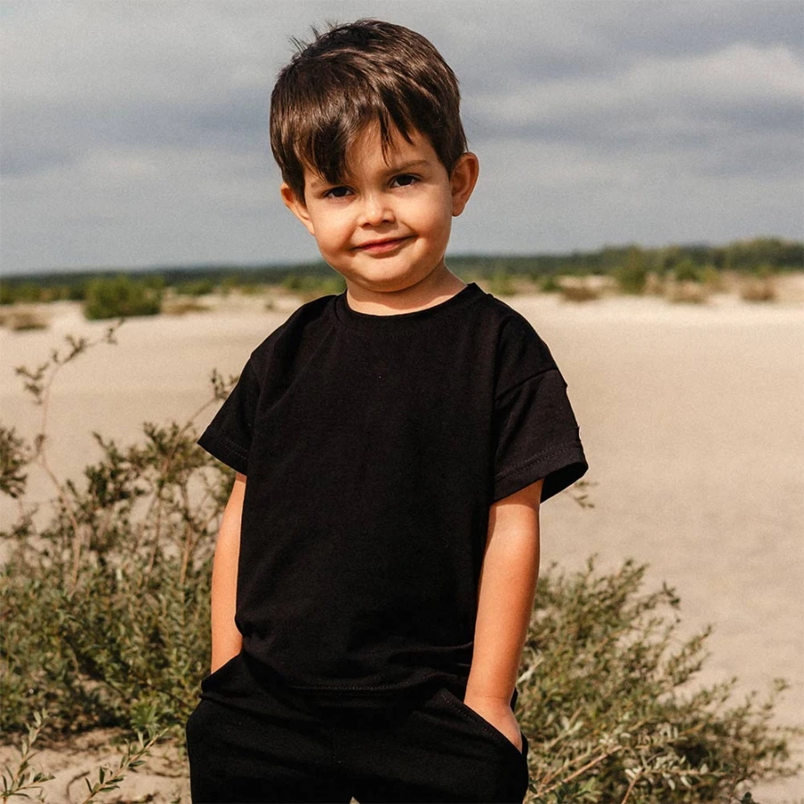 Schwarzes Kinder-T-Shirt