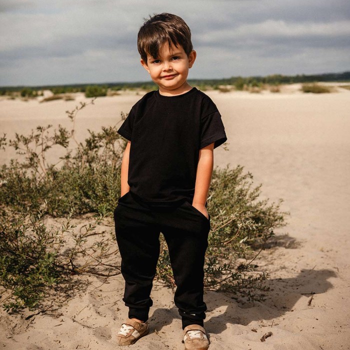 Schwarzes Kinder-T-Shirt