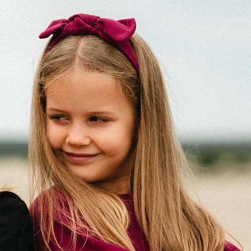 Kinderstirnband mit Schleife in Bordeauxrot