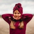 Turban dziewczęcy bordowy dla dziewczynki