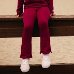Burgundy Cotton Flared Leggings – Simply Comfy Collection