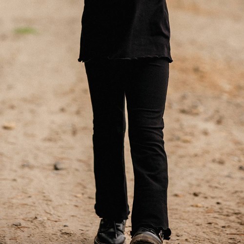 Black Cotton Flared Leggings – Simply Comfy Collection