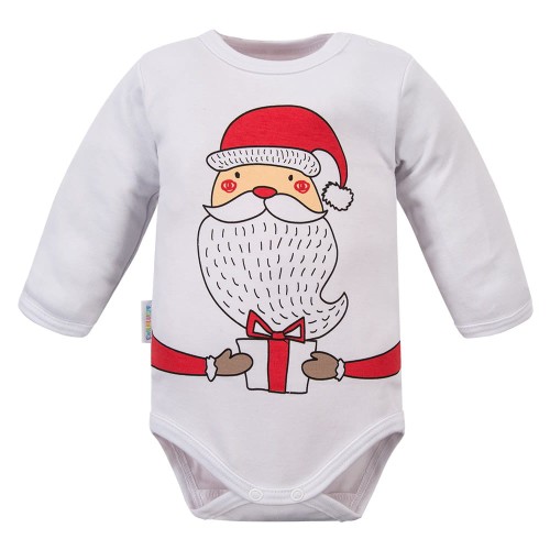 Langärmeliger Body WEIHNACHTSMANN weiß