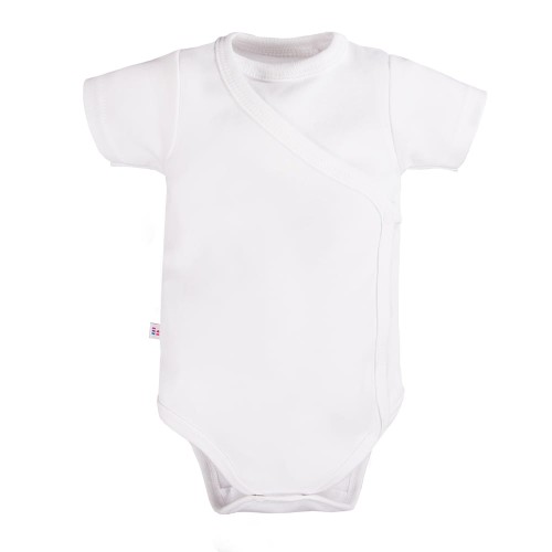 Kinder-Wickelbody mit kurzen Ärmeln, weiß