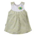 Tunika dziecięca welurowa biała w paseczki szaro zielone