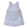 Tunika dziecięca welurowa niebieska w paseczki na ramiączkach