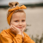 Kinderstirnband mit Schleife honigfarben