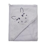 Kapuzenhandtuch grau mit Zebra