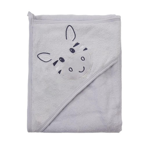 Kapuzenhandtuch grau mit Zebra