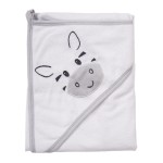 Kapuzenhandtuch weiß mit Zebra