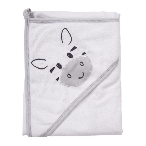 Kapuzenhandtuch weiß mit Zebra