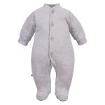 Baby velour sleepsuit grey with bears