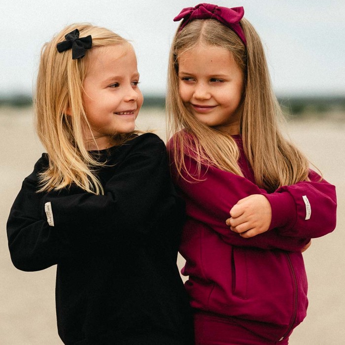 Bordeauxfarbenes Kinder-Sweatshirt im Bomber-Stil