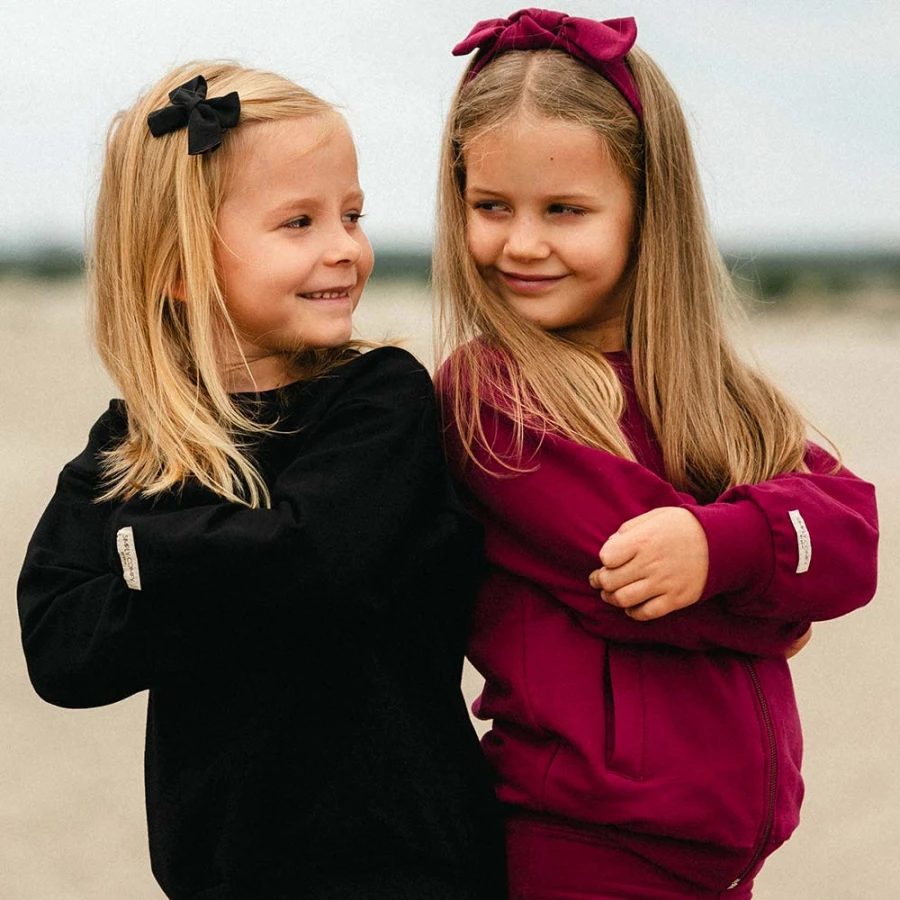 Bordeauxfarbenes Kinder-Sweatshirt im Bomber-Stil