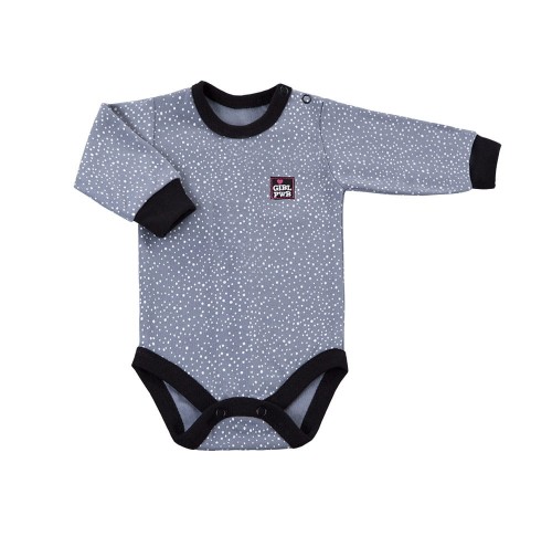 Bodysuit long sleeve POWER gray dots