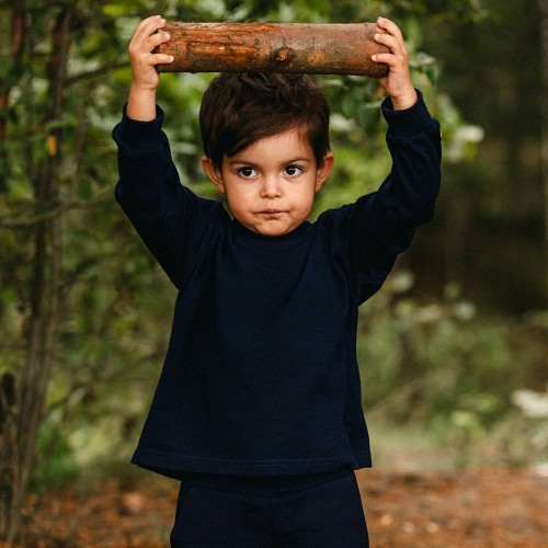 Dunkelblaue Langarmbluse – Kollektion Simply Comfy