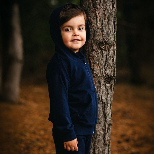 Marineblaues Kapuzen-Sweatshirt mit Reißverschluss – Kollektion Simply Comfy