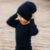 Dunkelblaue Baby-Mütze aus Merinowolle