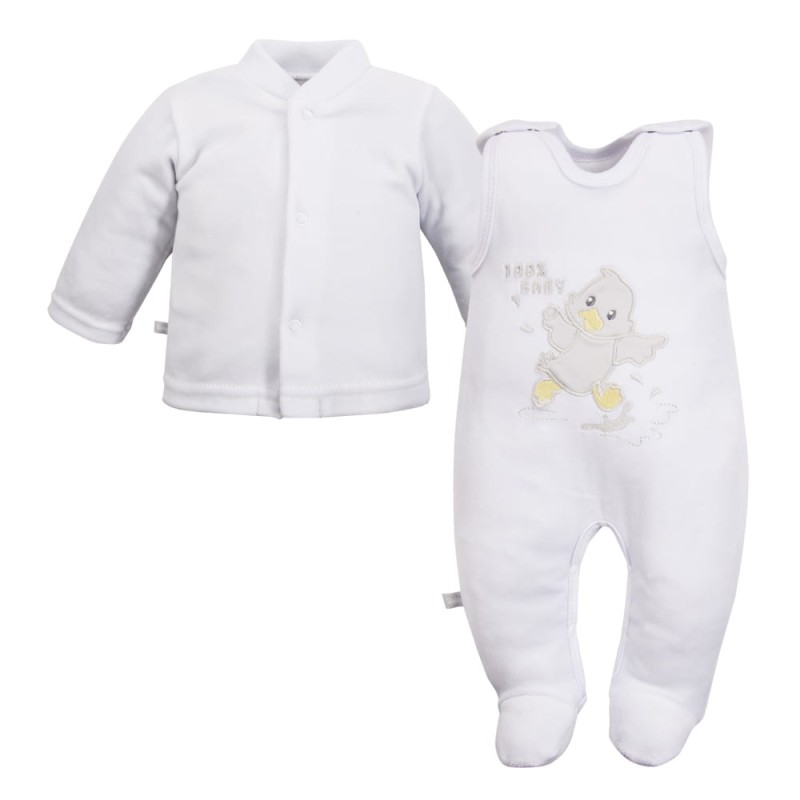 Baby-Set Weiß mit Entenstickerei